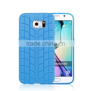 Mobile Phone Cases Supplier 6 Colors TPU Tire Pattern Finish Back Case Cover for Samsung Galaxy S6 / S6 Edge thumbnail-4