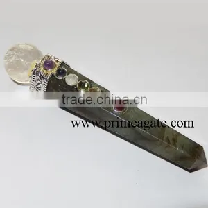 Labradorite Chakra Healing Obelisk From Prime Agate Exports | Wholesale Healing Crystals | Chakra Healing Wand Supplier thumbnail-1