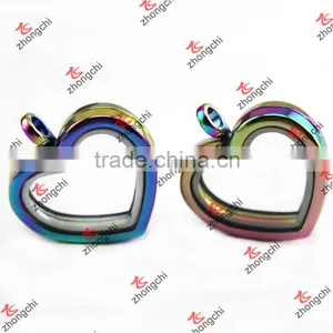 Colorful Rectangle Glass Memory Lockets Wholesale ZC Metalic Jewelry thumbnail-5