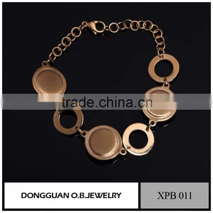 Wholesale 2016 New Fashion Design Dubai Jewelry 18k Gold Plated Zircon Bracelet for Women and Men thumbnail-2