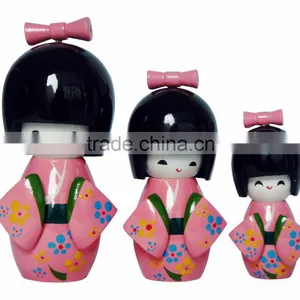 Pretty Wooden Kokeshi Japanese Baby Dolls for Sale thumbnail-4