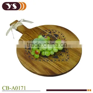 Factory Kitchen Round Wood Cutting Board With Handle thumbnail-1