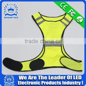 High Visibility Custom Reflective Yellow Flashing Led Safety Vest thumbnail-4