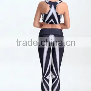 Black And White Girls Yoga Pants Graceful Spandex Girls Yoga Pants thumbnail-3