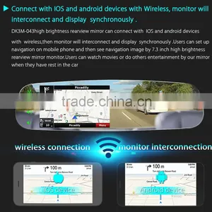 4.3 Inch REAR VIEW MIRROR WITH Mirror-Link thumbnail-1