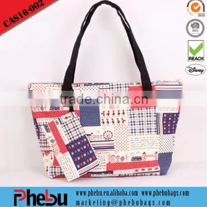 2016 Printing Canvas Tote Bag With Cosmetic Bag(CAS16-002)(CAS16-002) thumbnail-1