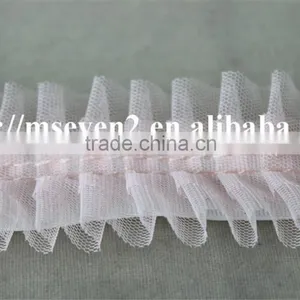 Good Price Pink Color Net Embroidery Lace Trim Cotton Lace Trim Wholesale thumbnail-3