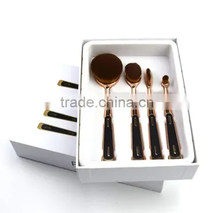 Toothbrush Makeup 4pieces Multi-purpose Rose Gold Oval Make up Brushes Set thumbnail-4