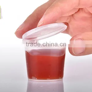 8oz Black Small Plastic Sauce Container thumbnail-5