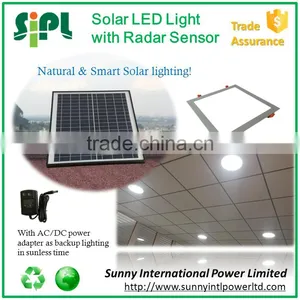15 Watt Solar Panel Powered Lighting Square Flat Led Panel Sensor Light thumbnail-1
