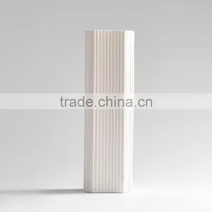 Wholesale Home Decoration Stripe White Ceramic Flower Vase thumbnail-4