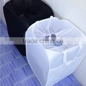 Store More White and Black Reinforced Carry Handled Foldable Pop-Up Mesh Hamper thumbnail-1
