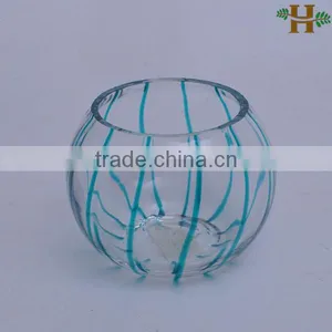 Factory Mouthblown Colored Round Ball Glass Candle Holder thumbnail-1