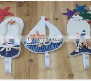 CY081 Mediterranean Style Anchors Fish Slipper Boat Shaped Wall Hooks Living Room Hanging Decoration Nautical Decor thumbnail-4