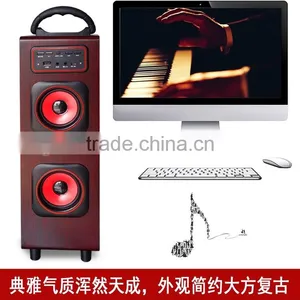 2017 New Design Quadrate Shape Loudspeaker, Wireless Plug-in Card Retro Stereo Bluetooth Speaker Box thumbnail-3