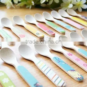 Cute and Eco Bamboo Fiber Kids Spoon and Fork thumbnail-1