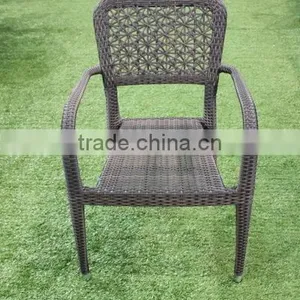Stackable Luxury Wicker Outdoor Rattan Garden Furniture Dining Chair thumbnail-1