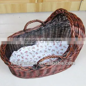 Hand Made White Baby Wicker Moses Basket for Home Use thumbnail-2