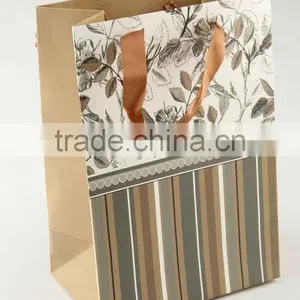 Printed Foldable Gift Bag With Stripe Patterns/ Shopping Paper Bag thumbnail-1