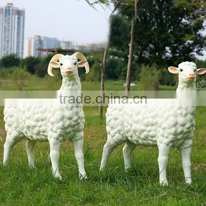China Supplier Wholesale Outdoor Garden Decoration Life Size Resin Goats Sculptures thumbnail-3