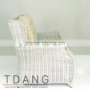 Driago Wicker Sofa- Outdoor Rattan Bench- Grey Wicker Bench thumbnail-3