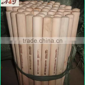 Hot Stamping Logo Natural Wooden Broom Handle thumbnail-1