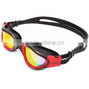 2015 New Panoramic Silicone Adult Swimming Goggles With Red Mirrored Lens (MM-7203) thumbnail-2