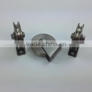 1.5 Inch Rope Pulley Diameter 40mm Thickness 8mm Bearing 635ZZ Groove "U" With Outer Support ITEM:408PCR-304 Stainless thumbnail-2