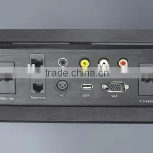 Desktop Hidden Pop up Socket Box for Conference Table With VGA / Telephone/ AV / USB / HDMI Connector thumbnail-1