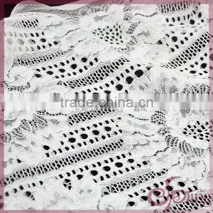 White Flower Design Jacquard Cotton Nylon Warp Knitting Fabric Cotton Lace Fabric for Dress thumbnail-2
