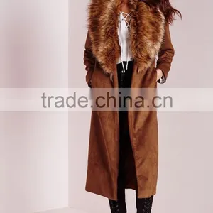 Best Selling High Quality Lady Faux Suede Oversized Winter Coat 2016 thumbnail-1