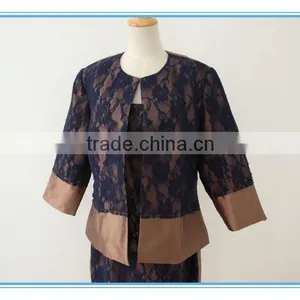 Shantung Lace Combination Classic 3 Pieces Skirt Church Suit For Women thumbnail-5