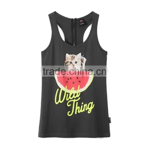 Wholesale Textiles Ladies Cat Watermelon Printed Custom Wrestling Singlets thumbnail-4