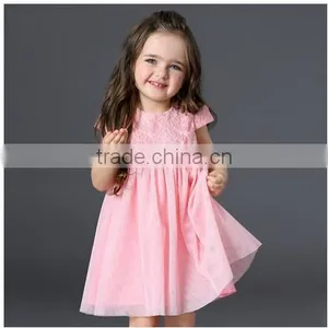 Girls Summer Dress a Little Girls Pink Princess Short Sleeve thumbnail-1