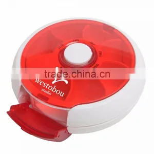 Push-It Pill Dispenser - Has a Push Button Center to Rotate Daily Dosage of Tablets or Capsules and Comes With Your Logo thumbnail-3