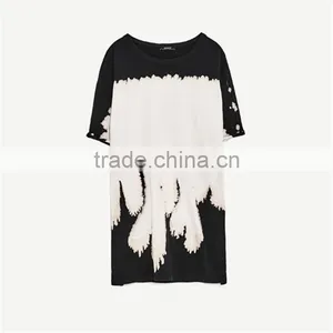 2017 Summer Round Neck and Short Sleeves Oversized Tie Dye Shirts thumbnail-6