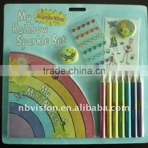 Rainbow Mini Notes Colourful Pencil Stationery Set thumbnail-1