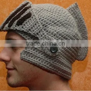 Hot Sell Roman Knight Helmet Hat Crochet Winter Warm Mask Beanies Cap thumbnail-2