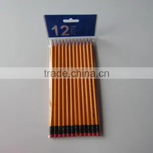 12pcs HB Yellow Pencils With Eraser in Oppbags thumbnail-2