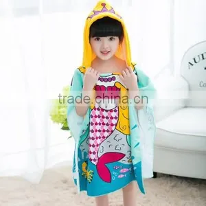 Microfiber Printed Kids Hooded Towels for Beach thumbnail-4