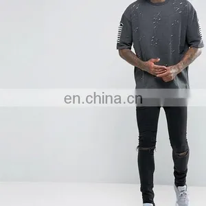Boxy Design Crew Neck Sweatshirt With Distressing thumbnail-4