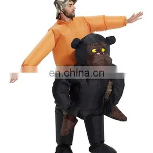 Inflatable Gorilla Costume Ride On Funny Halloween Dress for Adults thumbnail-4