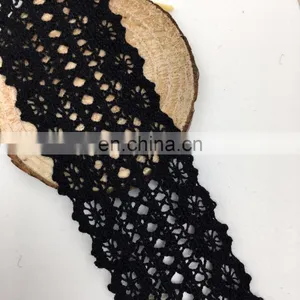 4cm Free Sample Lace OLCT2168 Black Cotton Embroidery Decorate Lace in Dubai thumbnail-4