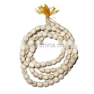 Real Tulsi Sacred-auspicious Wood Beads Mala-string of 108 Beads, Size: 8mm thumbnail-1
