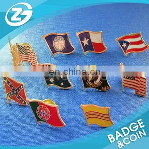 Cheap Promotional Custom Design Metal Flag Lapel Pin Badges thumbnail-3