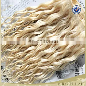 Grade 6 A Brazilian Remy Hair Blonde Color Big Curly Hair Weave thumbnail-3