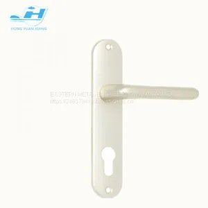 Normal Style Round Corner Plate Aluminum Door Handle With Cylinder Hole Mortise Door Lever Handle Hot Sales Door Lock Handle thumbnail-3
