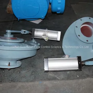 DN200 (8 Inch ) Pneumatic Ceramic Lined Rotary Gate Valve For Ash Handling System thumbnail-2