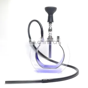 HQP-SY03 HongQiang Wholesale Acrylic Round Shape Hookah Gift Set With LED Light thumbnail-6