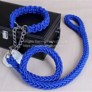 Best Selling Pet Product Belt for Dog Lead Wire Rope 130 cm Pet Ropes Weave Luxury Collar Rolled Rope for Dog Dog Leash Set thumbnail-3